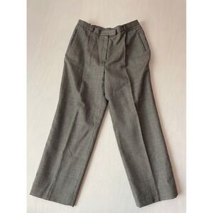 Ralph Lauren 100% Wool Glen Plaid High Waisted Wide Leg Trousers Pants Sz 14